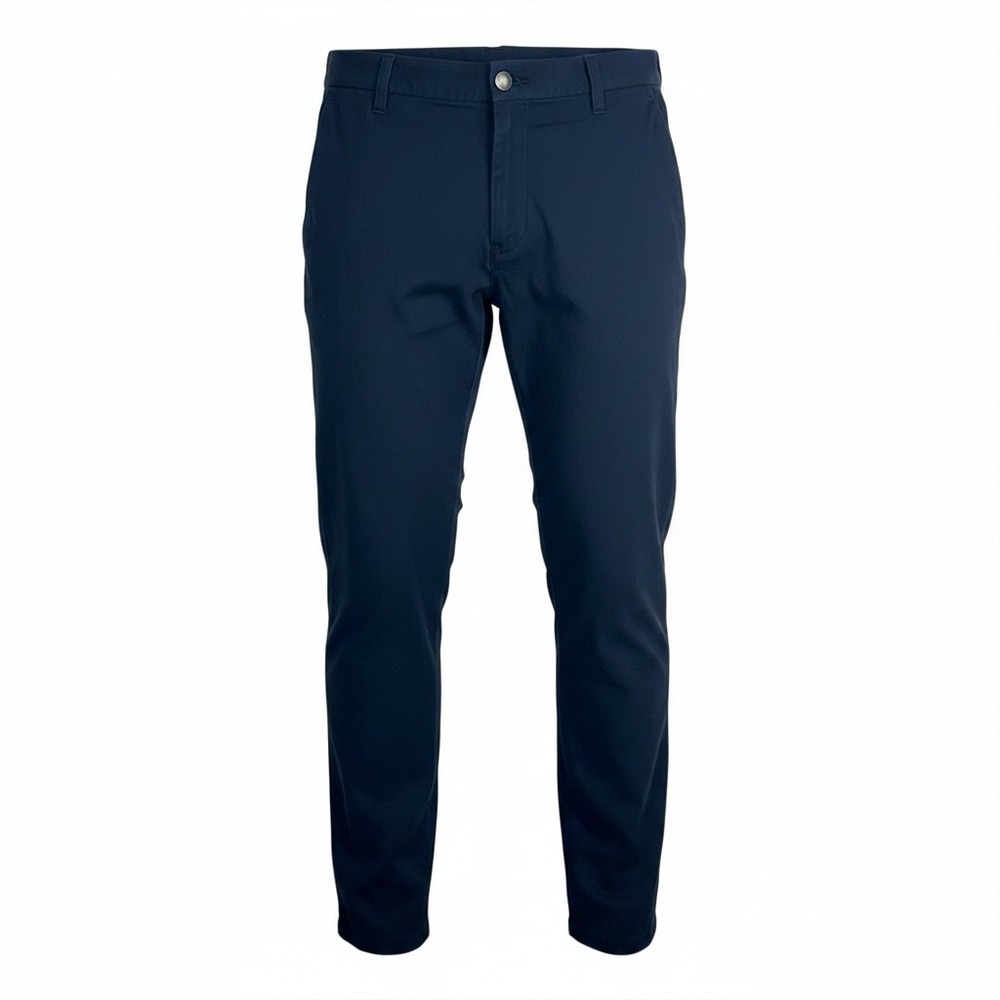 Lululemon Commission Slim Fit Pant Men Navy Blue Sz 35 Warpstreme Chino Trousers